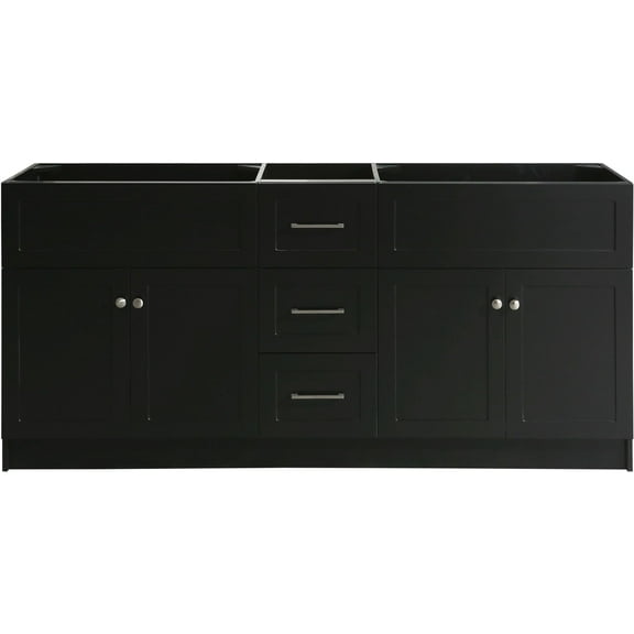 ARIEL Hamlet 72 in. W x 21.5 in. D x 33.5 in. H Bath Vanity Cabinet Only in Black