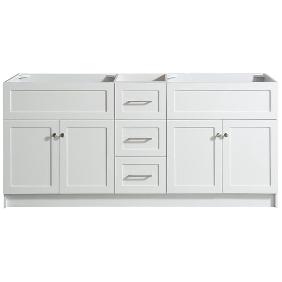 Ariel F073D-BC-WHT Hamlet 72" Double Free Standing Vanity Cabinet Only - White