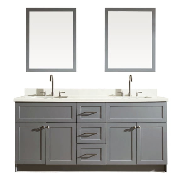 Ariel F073d-Wq Hamlet 73" Free Standing Double Basin Vanity Set - Grey