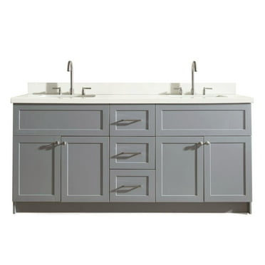 Ariel F073d-Wq-Vo Hamlet 73" Free Standing Double Basin Vanity Set - Grey