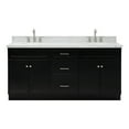 thumbnail image 1 of Ariel Hamlet 73 In. Double Oval Sink Vanity With Carrara White Countertop In Black, 1 of 10