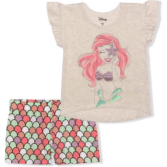 Ariel Girls 2 Piece Character Short Set, 4-6X