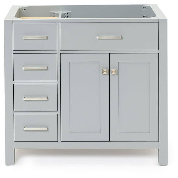 Ariel H036s-R-Bc Bristol 36" Single Free Standing Right Offset Vanity Cabinet Only - Grey