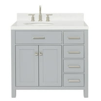 Ariel H036slcqovo Bristol 36" Free Standing Single Basin Vanity Set - Grey