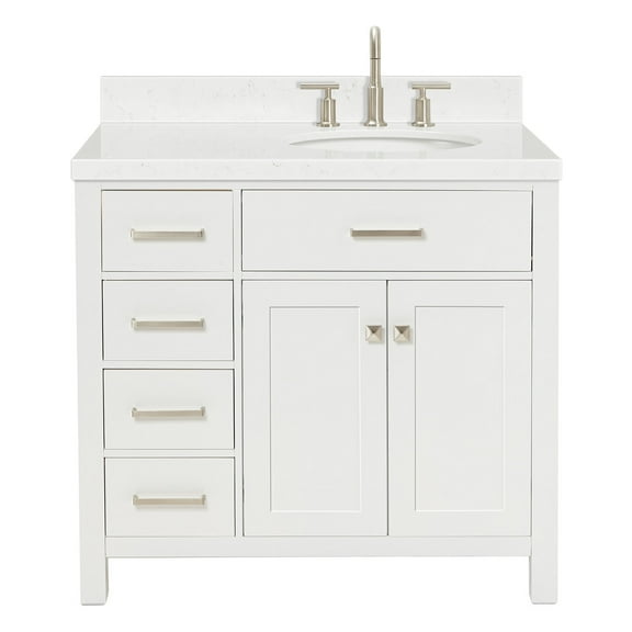 Ariel H036srcqovo Bristol 36" Free Standing Single Basin Vanity Set - White