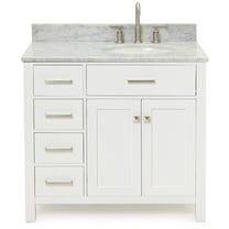 Ariel H037srcw2ovo Bristol 37" Free Standing Single Oval Basin Vanity Set - White