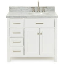 Ariel H037srcwovo Bristol 36" Thick Carrara Marble Vanity Top - White