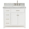 thumbnail image 1 of Ariel H037srcwrvo Bristol 37" Free Standing Single Rectangular Basin Vanity Set - White, 1 of 7