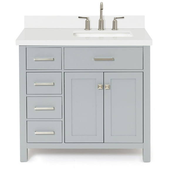 Ariel H037srwqrvo Bristol 37" Free Standing Single Rectangular Basin Vanity Set - Grey