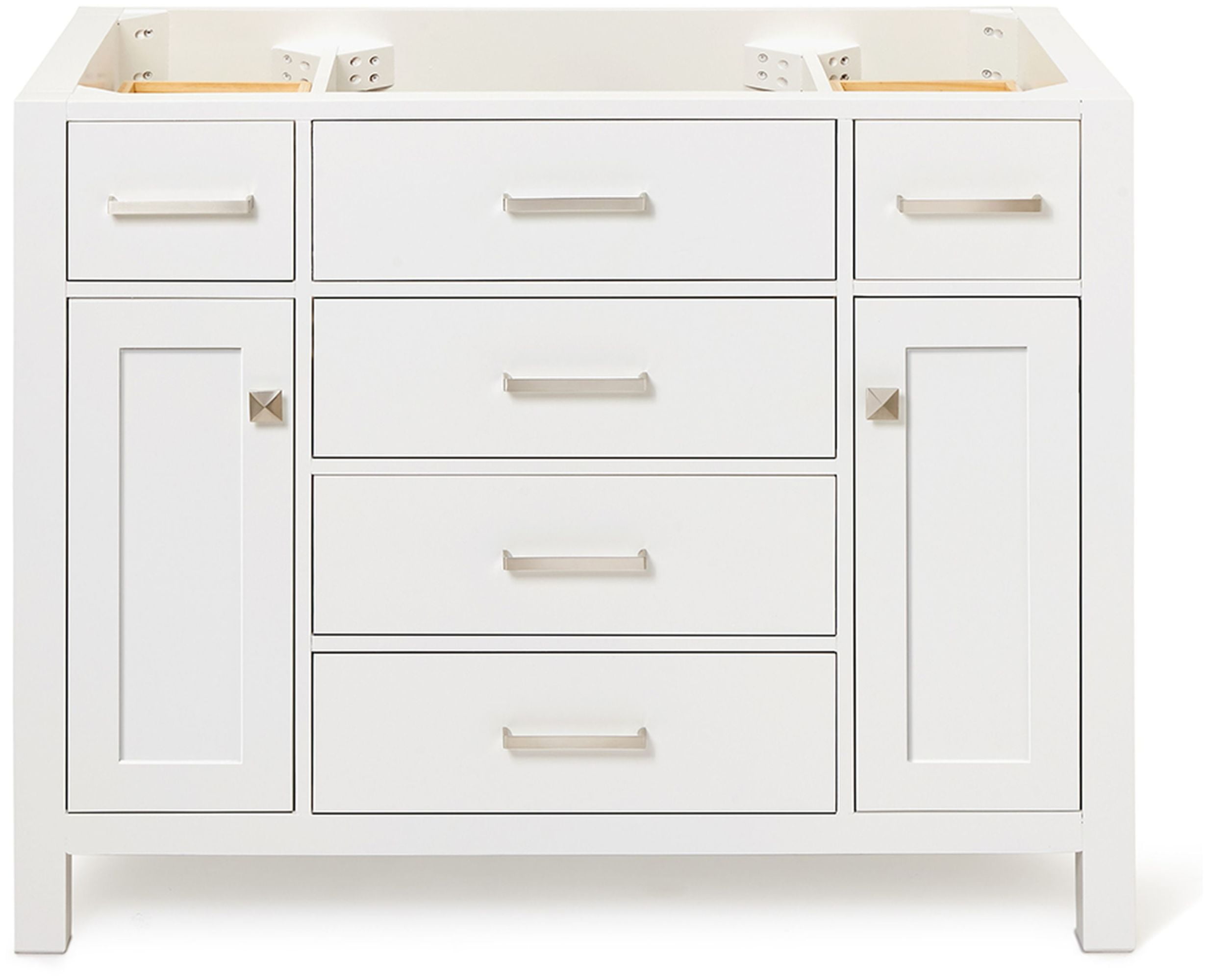 White Solid Wood 42" Freestanding Single Vanity Cabinet