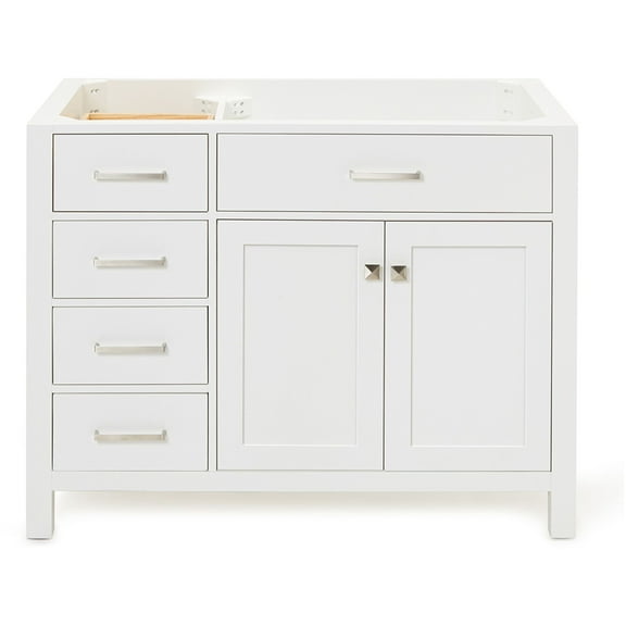 Ariel H042s-R-Bc Bristol 42" Single Free Standing Right Offset Vanity Cabinet Only - White