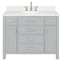 Ariel H042scqovo Bristol 42" Free Standing Single Basin Vanity Set - Grey