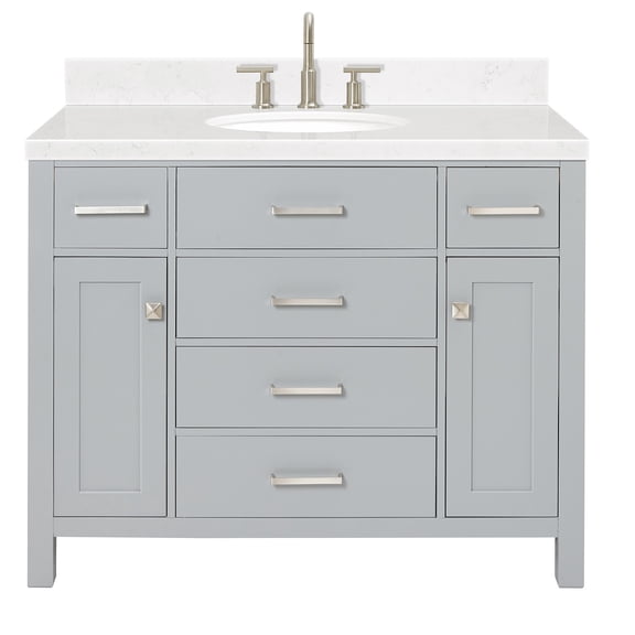 Ariel H042scqovo Bristol 42" Free Standing Single Basin Vanity Set - Grey