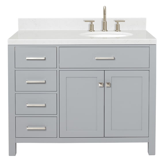 Ariel H042srcqovo Bristol 42" Free Standing Single Basin Vanity Set - Grey