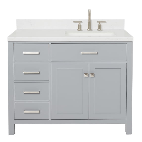 Ariel H042SRCQRVOGRY Bristol 42" Free Standing Single Basin Vanity Set - Grey