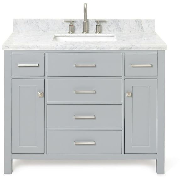 Ariel H043SCWRVOGRY Bristol 43" Free Standing Single Rectangular Basin Vanity Set - Grey