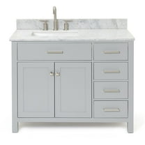 Ariel H043slcw2rvo Bristol 42" Thick Carrara Marble Vanity Top - Grey