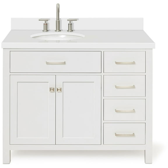 Ariel H043slwqovo Bristol 43" Free Standing Single Basin Vanity Set - White