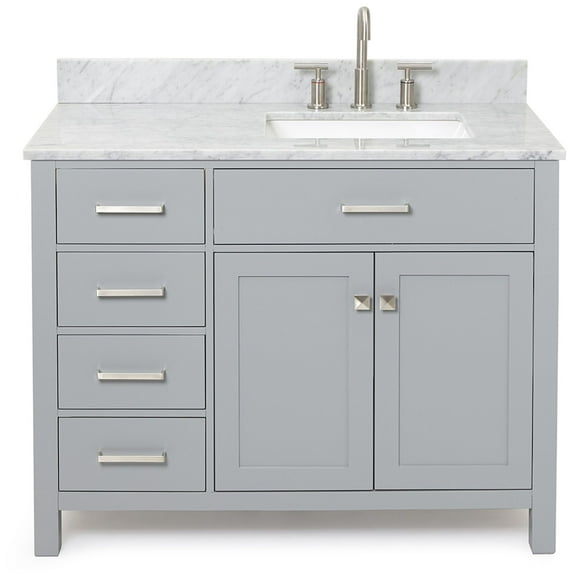 Ariel H043srcw2rvo Bristol 43" Free Standing Single Rectangular Basin Vanity Set - Grey
