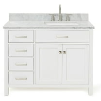 Ariel H043srcw2rvo Bristol 43" Free Standing Single Rectangular Basin Vanity Set - White