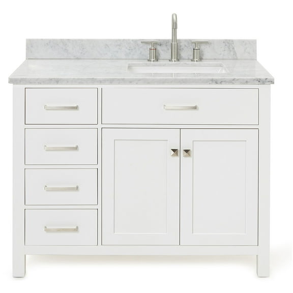 Ariel H043srcw2rvo Bristol 43" Free Standing Single Rectangular Basin Vanity Set - White