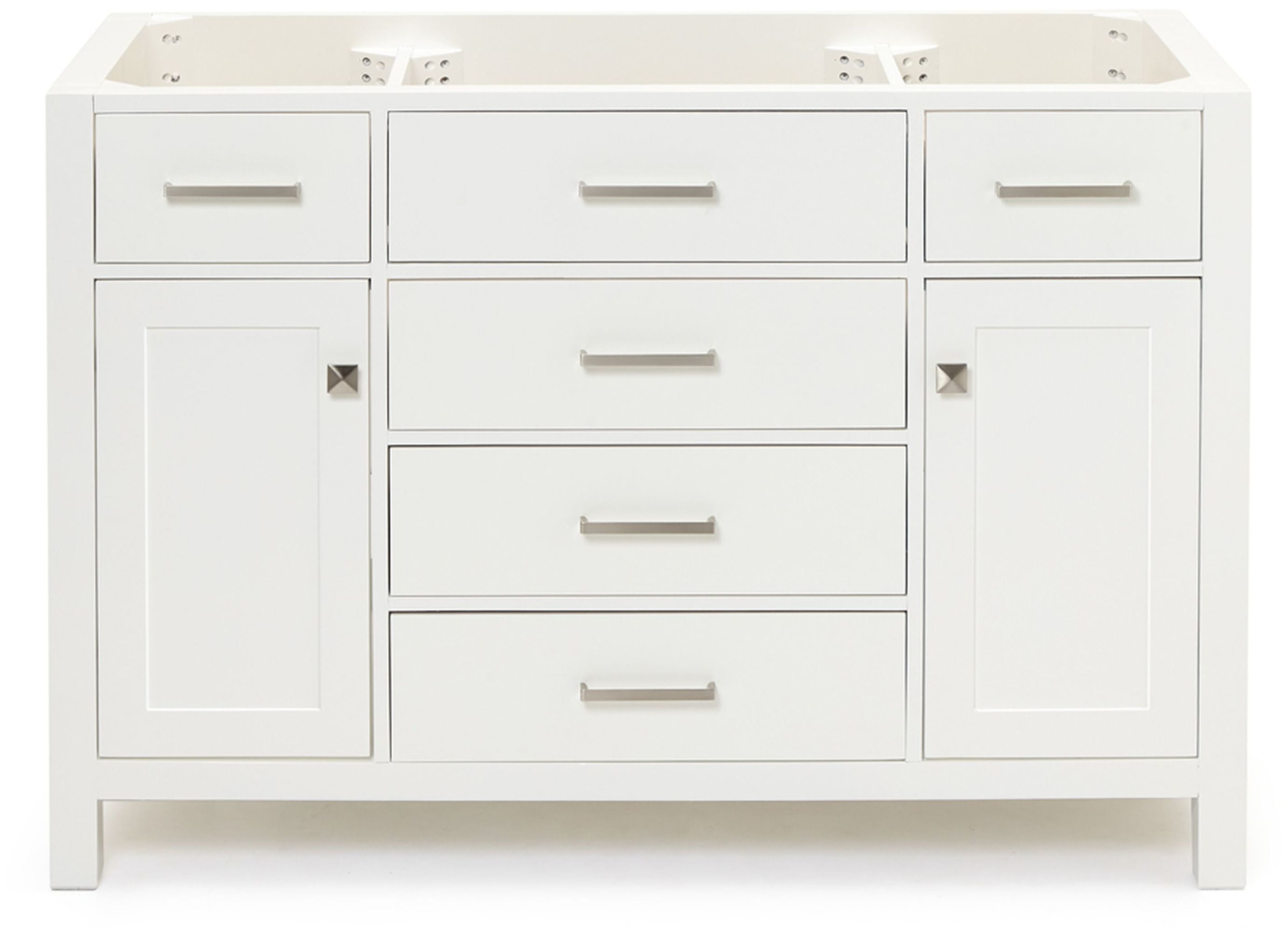 Bristol 48" White Single Freestanding Vanity Cabinet
