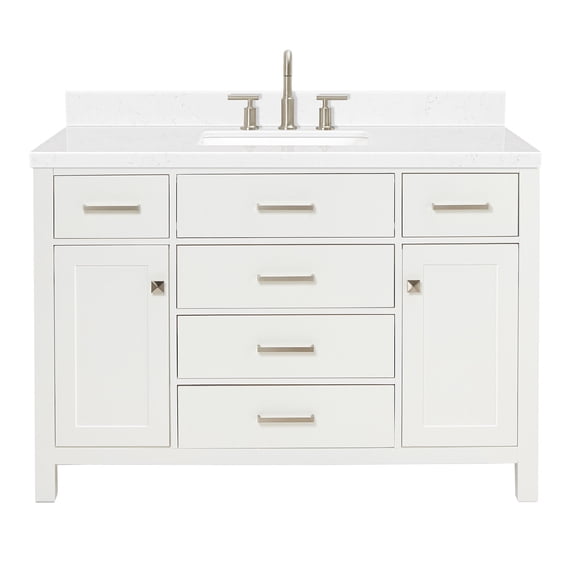 Ariel H048SCQRVOWHT Bristol 48" Free Standing Single Basin Vanity Set - White
