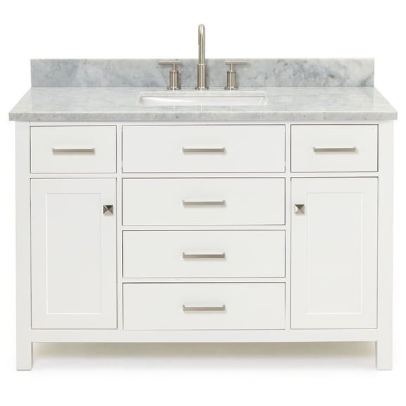 Ariel H049scw2rvo Bristol 49" Free Standing Single Rectangular Basin Vanity Set - White