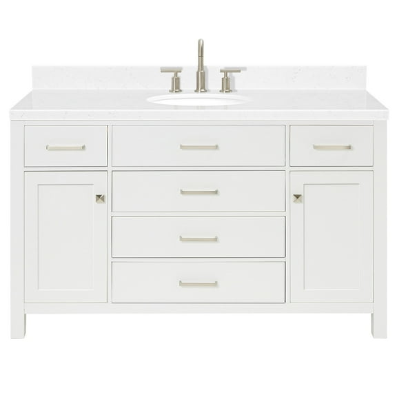 Ariel H054scqovo Bristol 54" Free Standing Single Basin Vanity Set - White