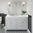 thumbnail image 1 of ARIEL Bristol 54 Inch Single Rectangle Sink Bathroom Vanity With Carrara White Quartz Countertop 1.5 Edge In Grey, 1 of 7