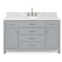 Ariel H055scw2ovo Bristol 55" Free Standing Single Oval Basin Vanity Set - Grey