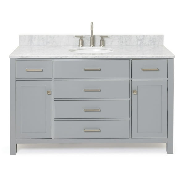 Ariel H055scw2ovo Bristol 55" Free Standing Single Oval Basin Vanity Set - Grey