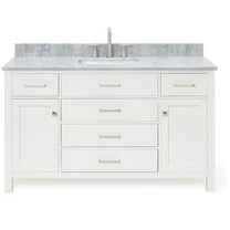 Ariel H055scw2rvo Bristol 55" Free Standing Single Rectangular Basin Vanity Set - White