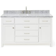 Ariel H055SCWOVOWHT Bristol 55" Free Standing Single Oval Basin Vanity Set - White