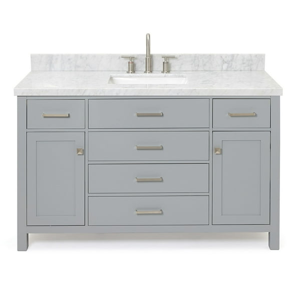 Ariel H055scwrvo Bristol 55" Free Standing Single Rectangular Basin Vanity Set - Grey