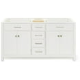 thumbnail image 1 of Ariel H060D-BC-WHT Bristol 60" Double Free Standing Vanity Cabinet Only - White, 1 of 7