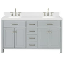 Ariel H060dcqovo Bristol 60" Free Standing Double Basin Vanity Set - Grey