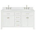 thumbnail image 1 of Ariel H060DCQOVOWHT Bristol 60" Free Standing Double Basin Vanity Set - White, 1 of 7