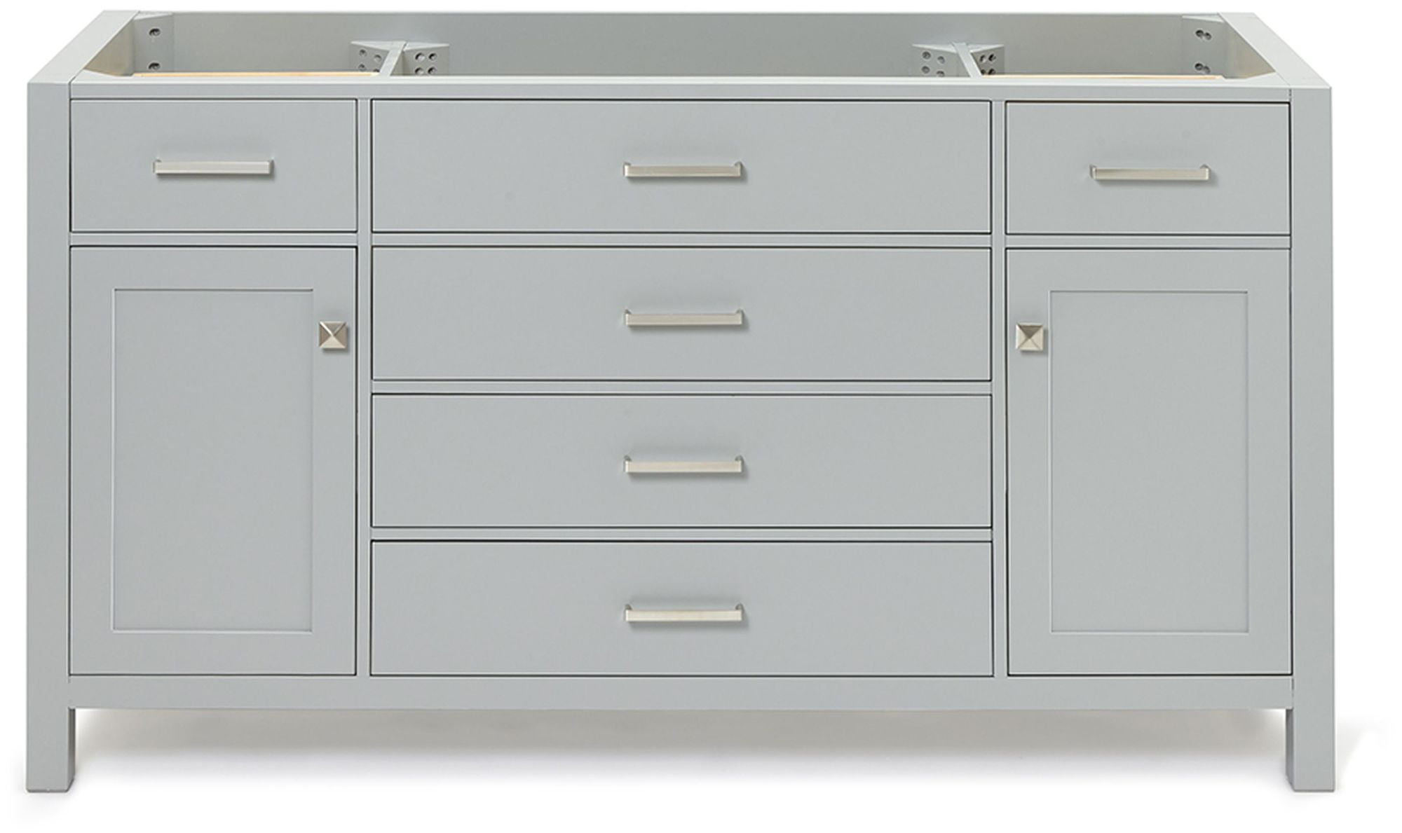 Bristol 60" Gray Single Freestanding Vanity Cabinet
