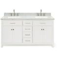 thumbnail image 1 of Ariel H061DCWRVOWHT Bristol 61" Free Standing Double Rectangular Basin Vanity Set - White, 1 of 7