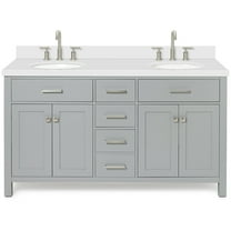 Ariel H061dwqovo Bristol 61" Free Standing Double Oval Basin Vanity Set - Grey