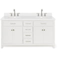 thumbnail image 1 of Ariel H061DWQOVOWHT Bristol 61" Free Standing Double Oval Basin Vanity Set - White, 1 of 7