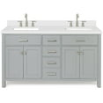 thumbnail image 1 of Ariel H061DWQRVOGRY Bristol 61" Free Standing Double Rectangular Basin Vanity Set - Grey, 1 of 7