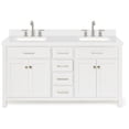thumbnail image 1 of Ariel H061DWQRVOWHT Bristol 61" Free Standing Double Rectangular Basin Vanity Set - White, 1 of 7