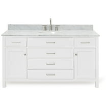 Ariel H061scw2ovo Bristol 61" Free Standing Single Oval Basin Vanity Set - White