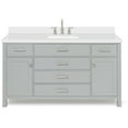 thumbnail image 1 of Ariel H061SWQRVOGRY Bristol 61" Free Standing Single Rectangular Basin Vanity Set - Grey, 1 of 7