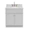 thumbnail image 1 of Ariel Hamlet 31 In. Oval Sink Vanity With 0.75 In. Carrara White Countertop In Grey, 1 of 10
