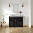 thumbnail image 1 of Ariel Hepburn 43 In. Oval Sink Vanity With 1.5 In. Carrara White Countertop In Black, 1 of 9