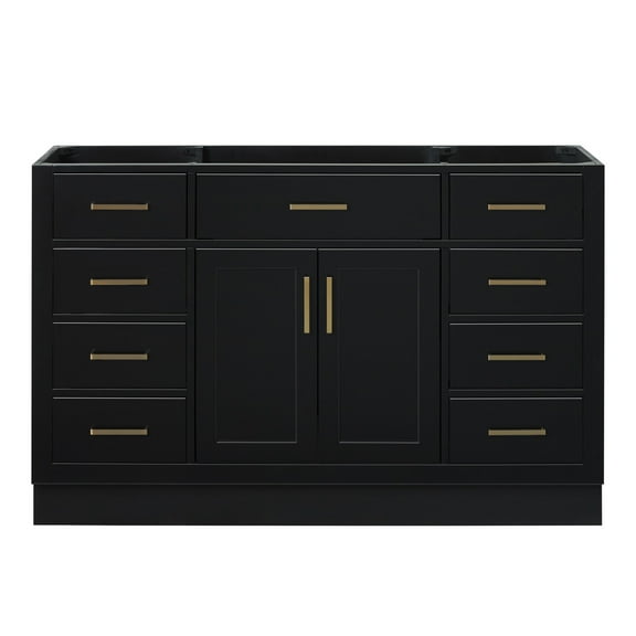 Ariel Hepburn 54 In. Single Sink Base Cabinet In Black