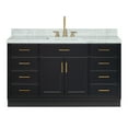 thumbnail image 1 of Ariel Hepburn 61 In. Rectangle Sink Vanity With 1.5 In. Carrara White Countertop In Black, 1 of 6